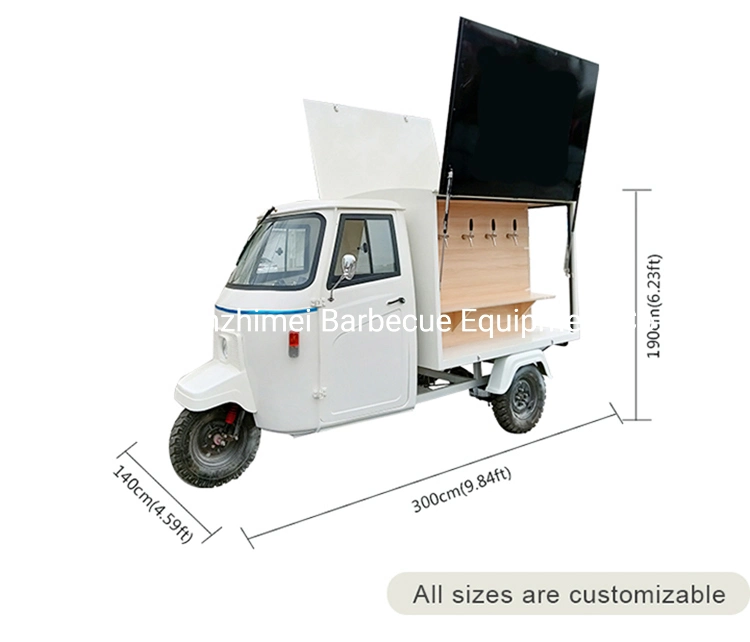 Coffee Ice Cream Food Truck Mini Small Coffee Van Mobile Bar Piaggio Ape Espresso Food Cart for Sale