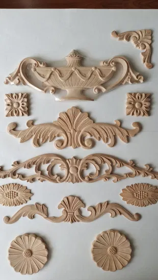 Solid Wood Hand Carved Appliques for Furniture